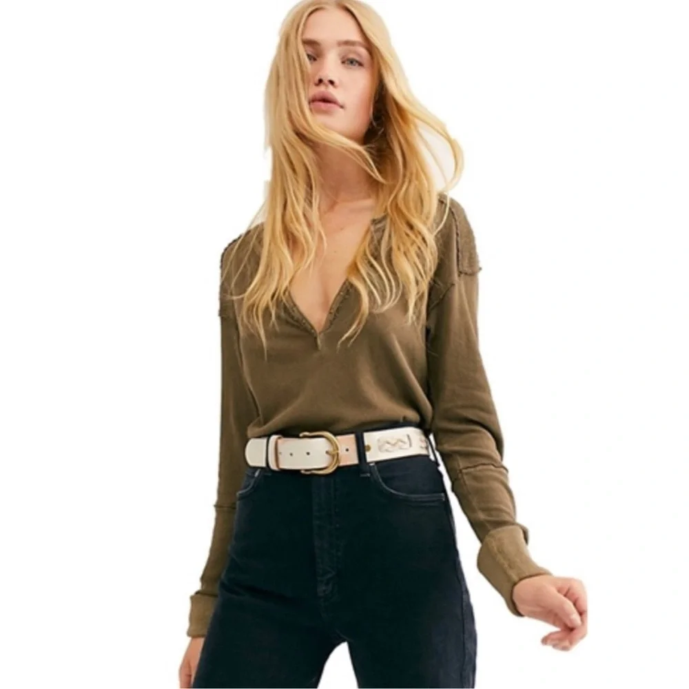 Free People Military Mix Henley - Picture 3 of 11